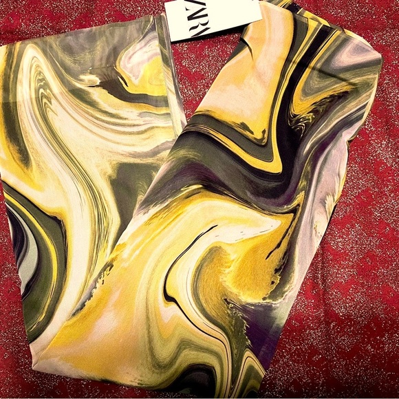 ZARA mesh (lined, semi sheer) multicolored fitted maxi skirt. Small, NWT. - Picture 3 of 5